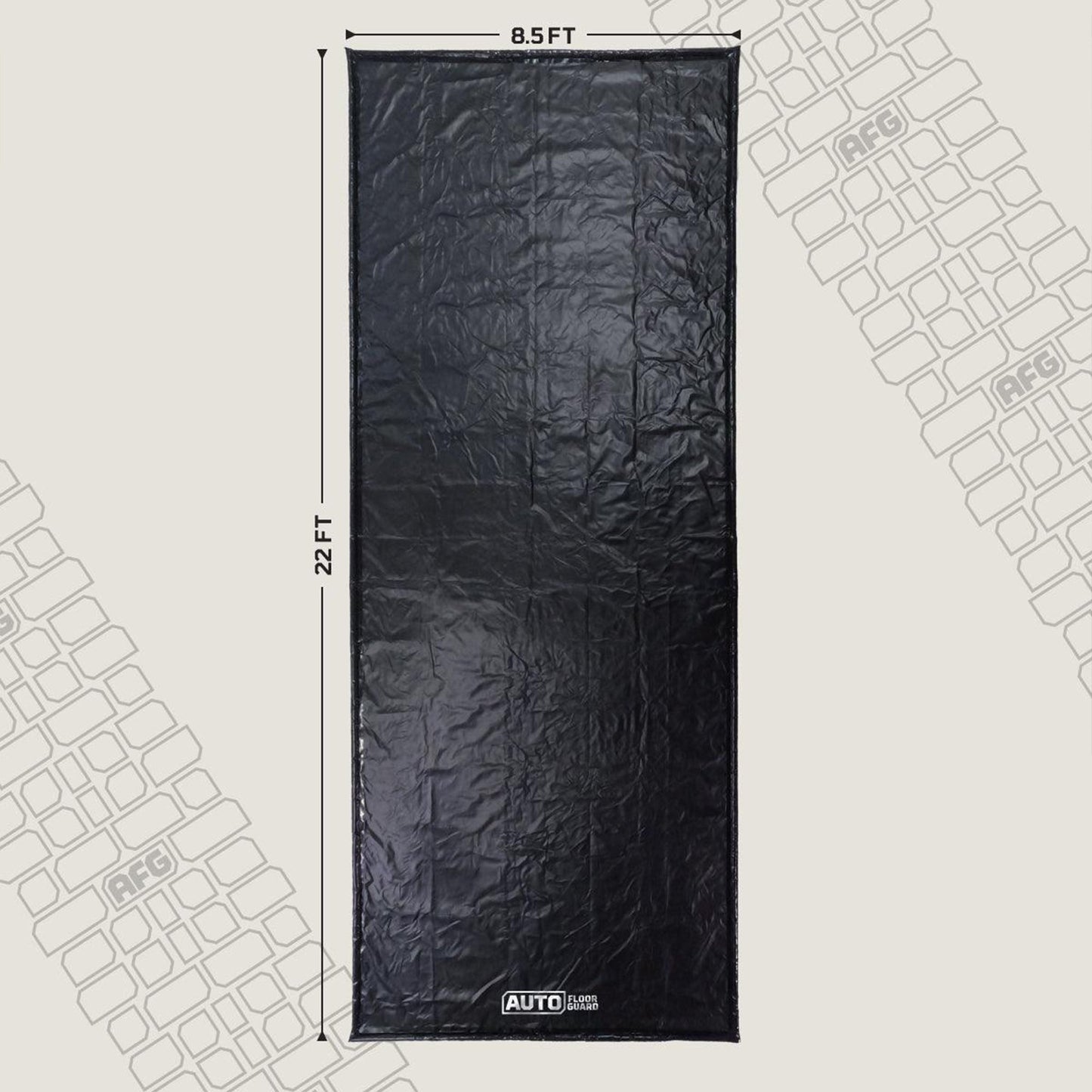 AutoFloorGuard AFG8622 8.5’x22’ Extra Large Heavy Duty Garage Floor Mat for Under Truck for Rain, Ice, and Mud w/ Stay-Put Corner and Telescoping Squeegee