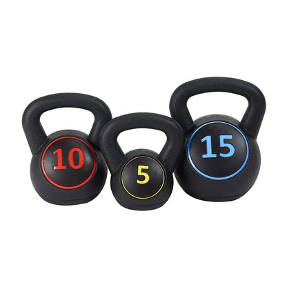 BalanceFrom Wide Grip Kettlebell Fitness Exercise Weights, 5, 10, and 15 Pounds