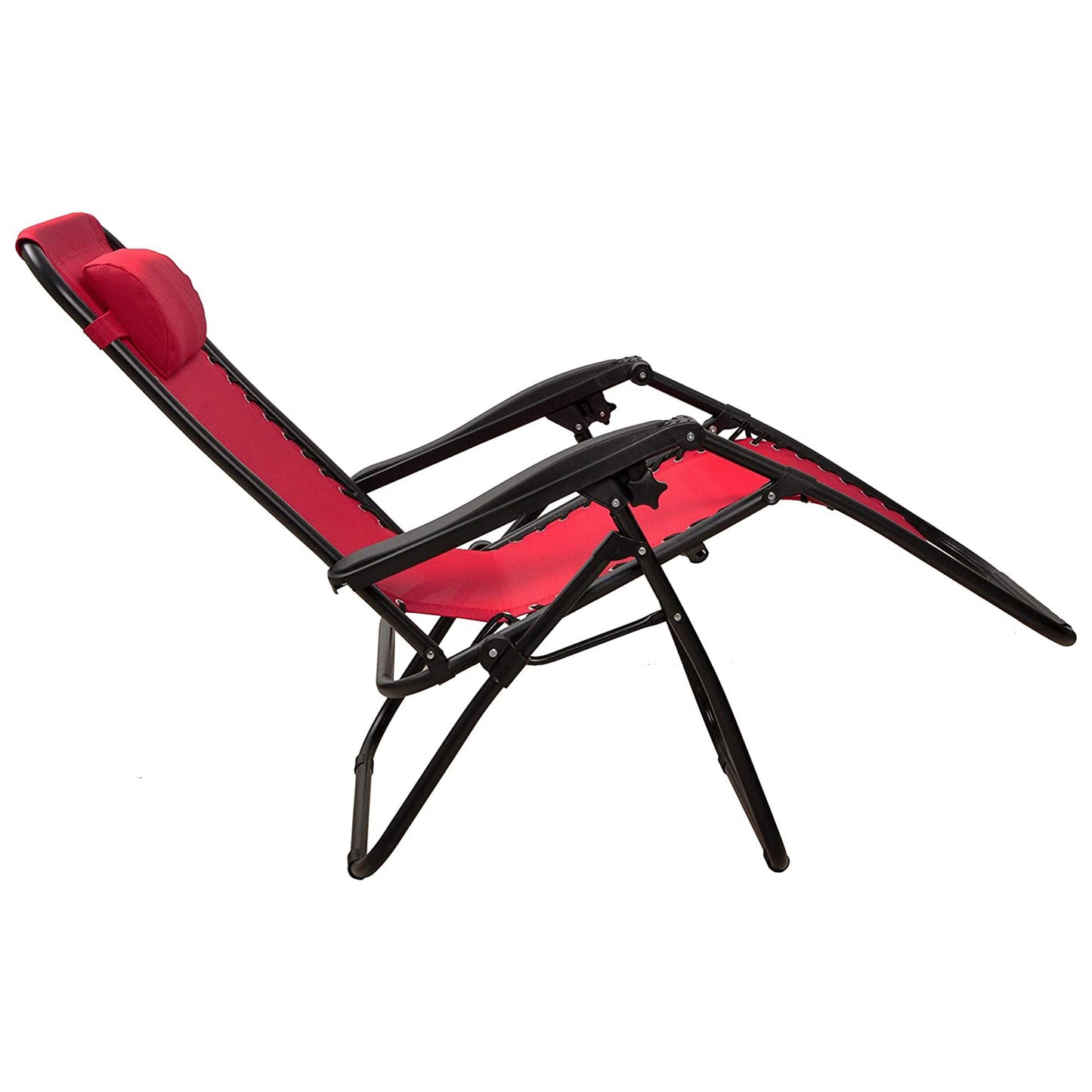 Elevon Adjustable Outdoor Zero Gravity Recliner Lounge Chair, Burgundy, Set of 2