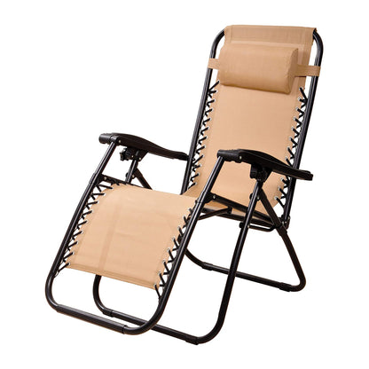 Elevon Adjustable Zero Gravity Recliner Lounge Chair for Outdoor Deck, Beige