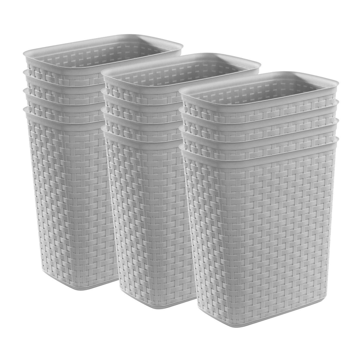 Sterilite Weave 5.8 Gallon Plastic Home/Office Wastebasket Trash Can (12 Pack)