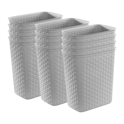 Sterilite Weave 5.8 Gallon Plastic Home/Office Wastebasket Trash Can (12 Pack)