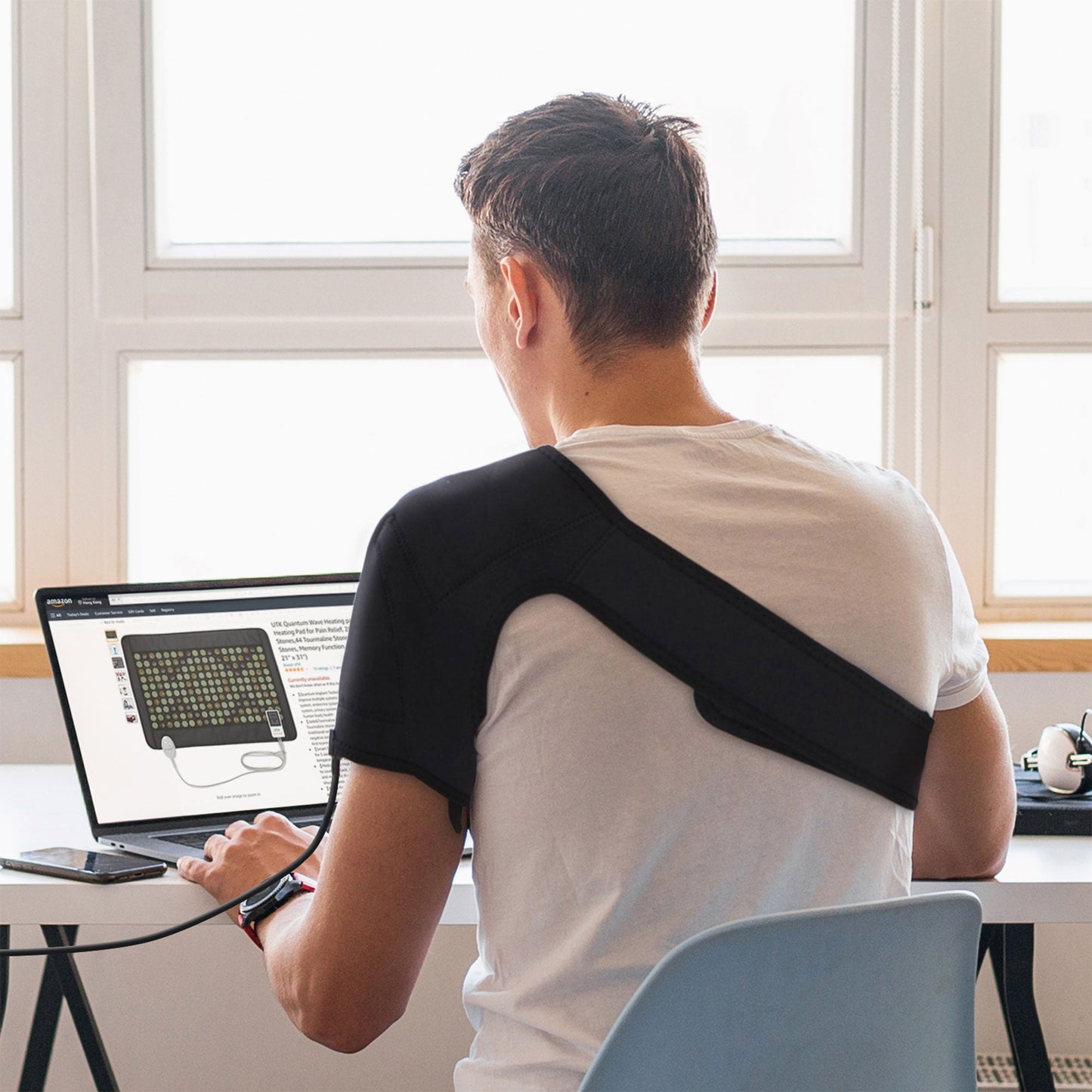 UTK Jade Stone Infrared Shoulder Pain Relief Heating Pad w/ Smart Controller