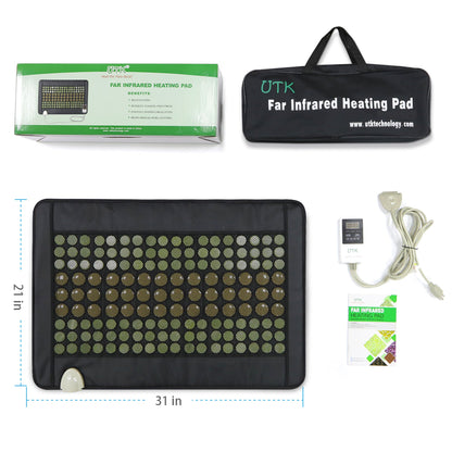 UTK 21 x 31 Inch Far Infrared Heating Pad w/ Natural Jade and Tourmaline Stones