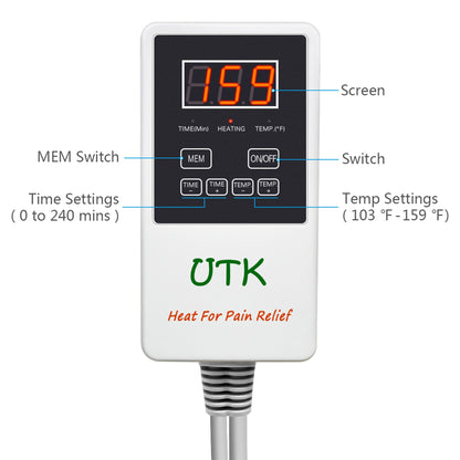 UTK 38 x 21 Inch Far Infrared Heating Pad w/ Natural Jade and Tourmaline Stones