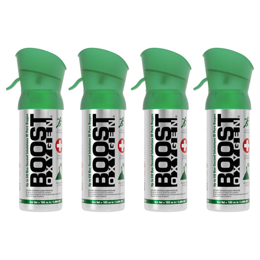 Boost Oxygen Pocket Size 3 Liter Respiratory Support Canister, Natural (4 Pack)