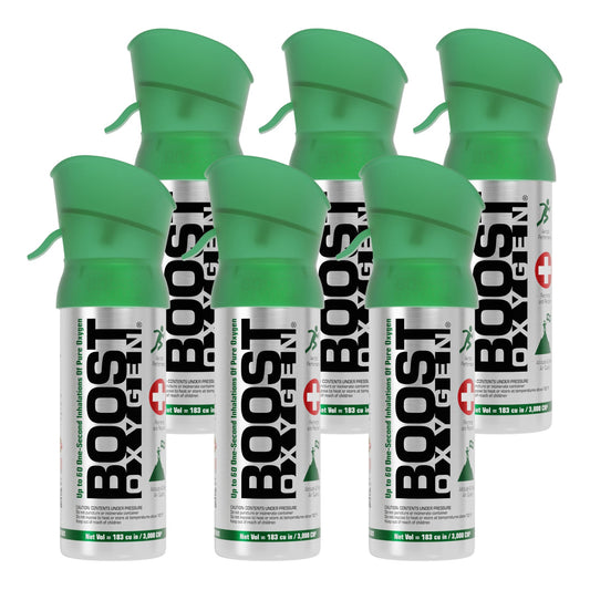 Boost Oxygen Pocket Size 3 Liter Respiratory Support Canister, Natural (6 Pack)