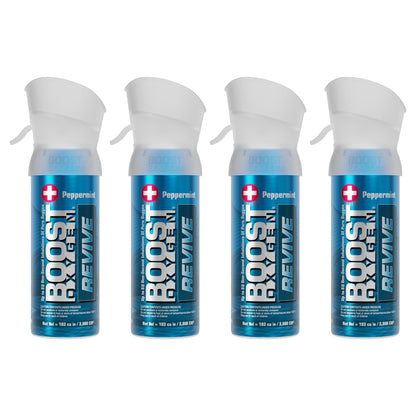 Boost Oxygen Pocket Size 3L Respiratory Support Canister, Peppermint (4 Pack)