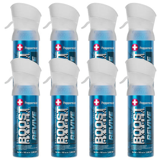 Boost Oxygen Pocket Size 3L Respiratory Support Canister, Peppermint (8 Pack)