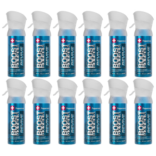 Boost Oxygen Pocket Size 3L Respiratory Support Canister, Peppermint (12 Pack)