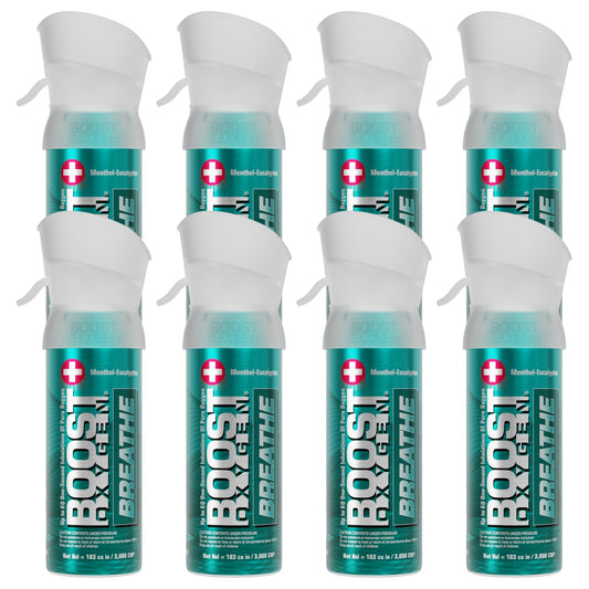 Boost Oxygen Pocket Size 3 Liter Respiratory Support Canister, Menthol (4 Pack)