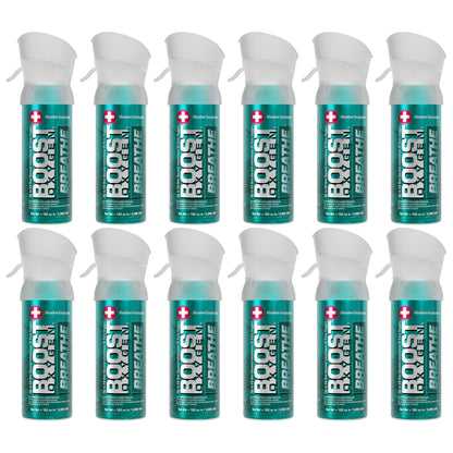Boost Oxygen Pocket Size 3 Liter Respiratory Support Canister, Menthol (12 Pack)