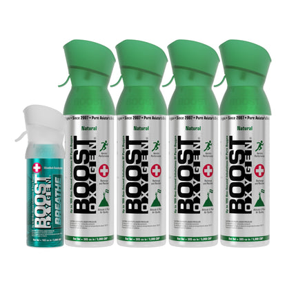 Boost Oxygen Natural 4 Portable Pure Canned Oxygen Canister with 1 Pocket Sized