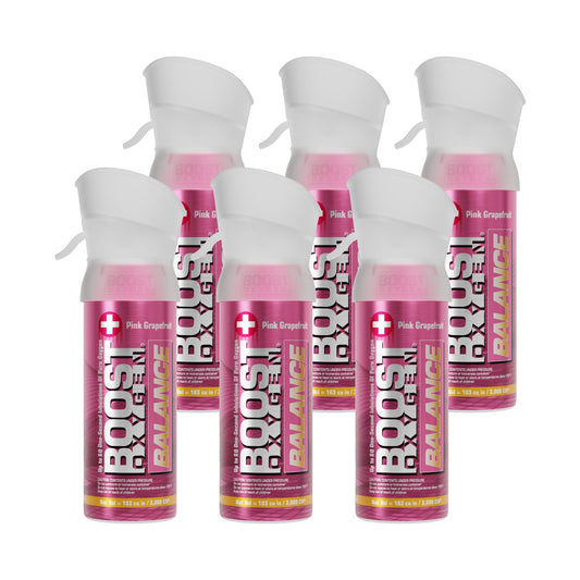 Boost Oxygen Pocket 3 Liter Respiratory Support Canister, Grapefruit (6 Pack)