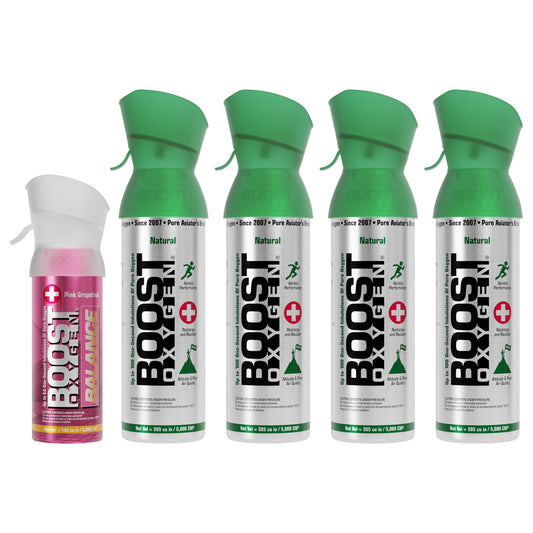 Boost Oxygen Natural 4 Portable Pure Canned Oxygen Canister with 1 Pocket Sized