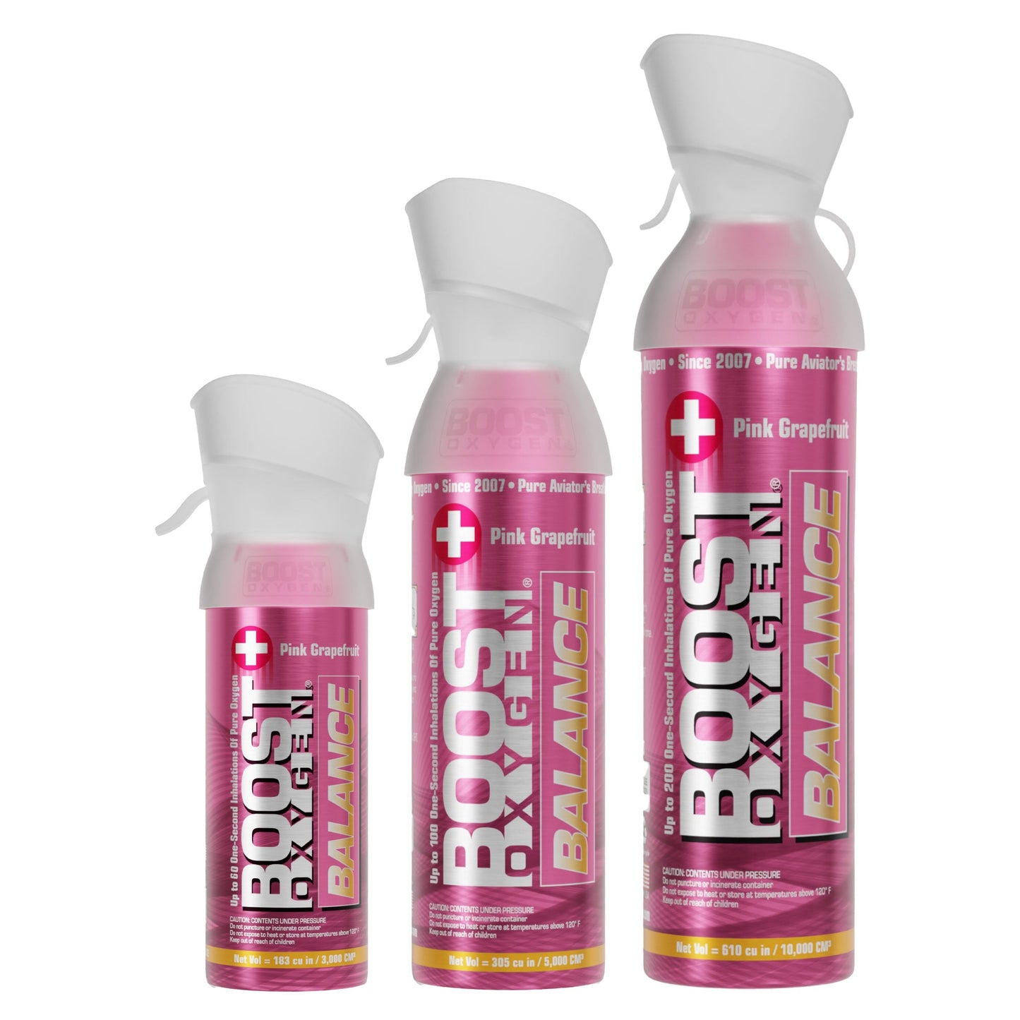 Boost Oxygen 3 Liter Portable Pocket Sized Canister w/ 5 Liter and 10 Liter Cans