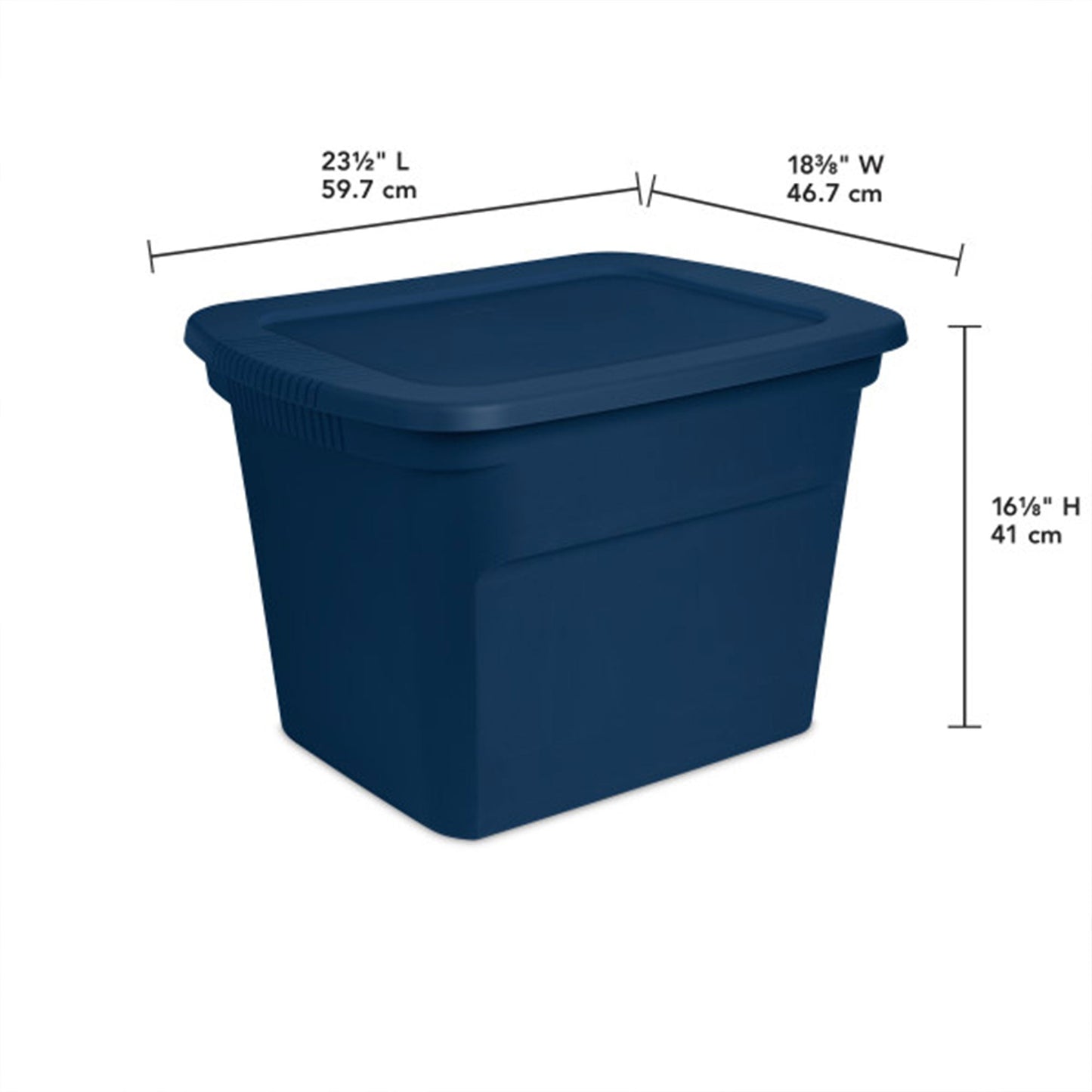 Sterilite Classic Lidded Stackable 18 Gal Storage Tote Container, Blue, 8 Pack