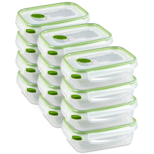Sterilite 3.1 Cup Rectangular UltraSeal Food Storage Container, Green (12 Pack)