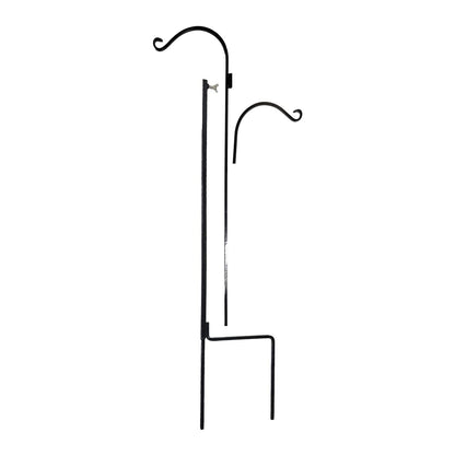 Ashman Premium Steel Ground Stake Shepherd's Hook 65 Inch 2 Sided, Black, 2 Pack