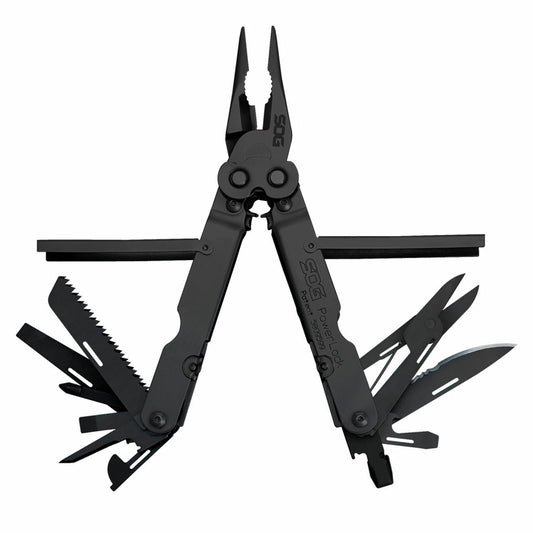 SOG PowerLock Stainless Steel Folding Knife 18 Tool Multi Tool Pliers, Black