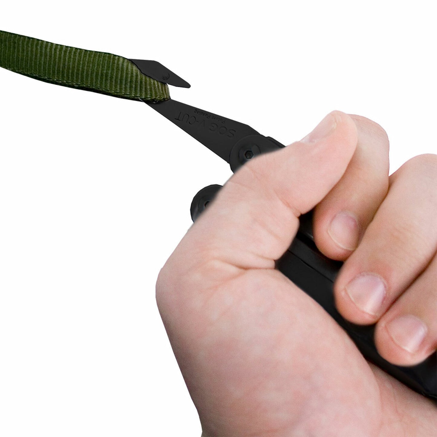 SOG Powerlock Stainless Steel Folding V Cutter 18 Tool Multi Tool Pliers, Black