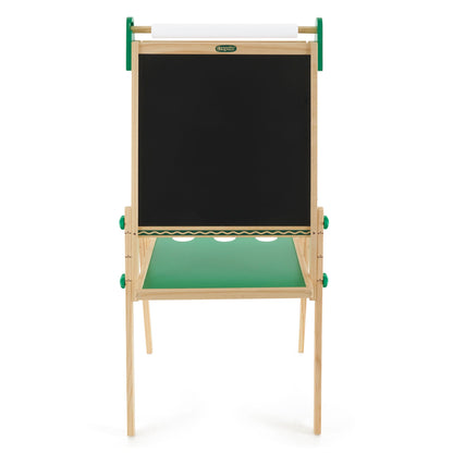 Crayola Kids Dual Sided Wooden Art Easel with Chalkboard and Dry Erase Supplies