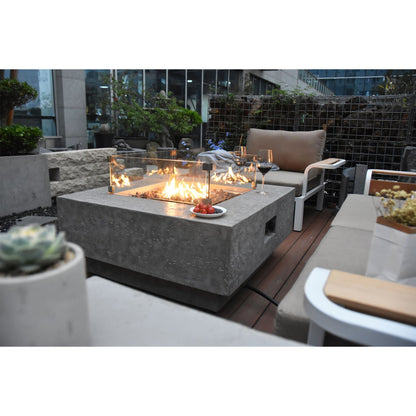 Elementi Manhattan 36" Concrete Outdoor 45,000 BTU Liquid Propane Fire Pit Table