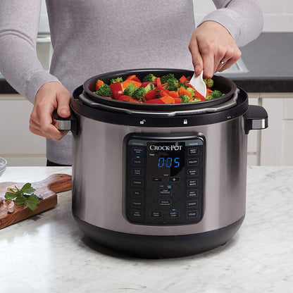 Crock-Pot 8 Quart 13 Program Stainless Steel Crock Pressure Cooker w/ Lid, Black