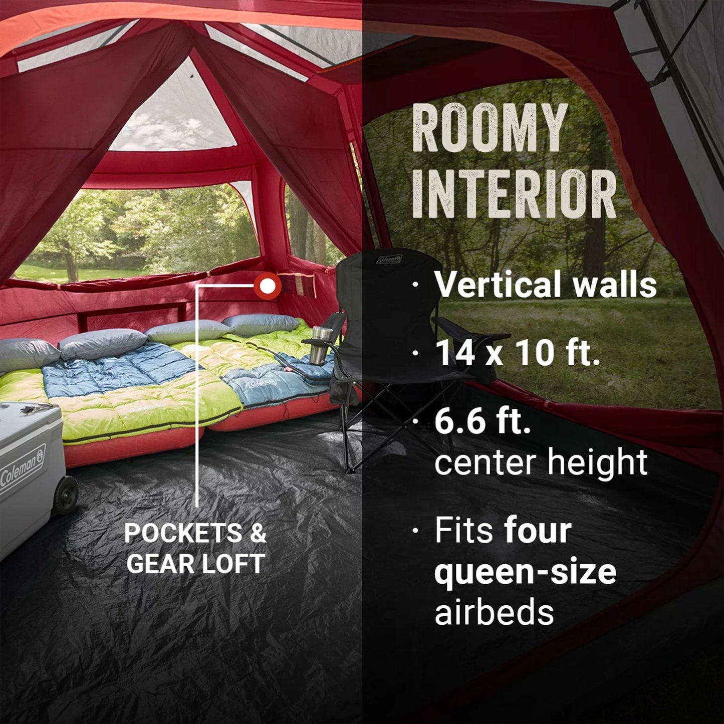 Coleman Skylodge Outdoor WeatherTec System Instant 10 Person Family Camping Tent