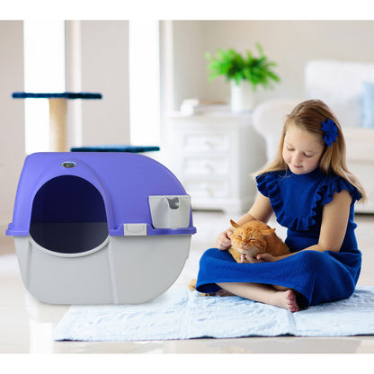 Omega Paw Roll 'n Clean Self Cleaning Cat Kitten Litter Box with Litter Box Mat