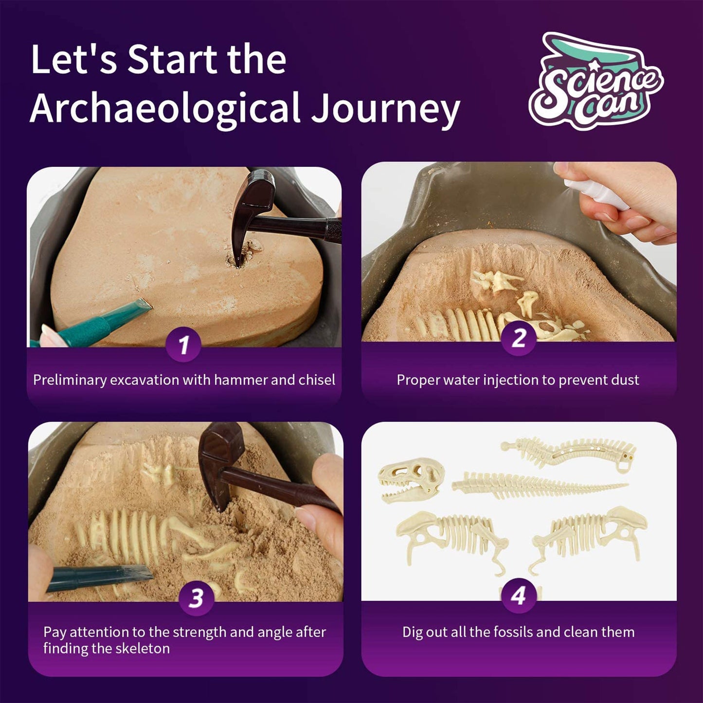 Science Can 160003G-1 Mesozoic Era Super Dinosaur Fossil Dig Kit for Ages 6 & Up