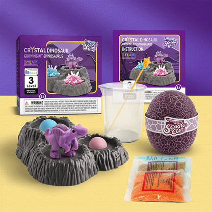 Science Can Geoscience 3 Color Crystal Dinosaur Deluxe Growing Kit Experiment