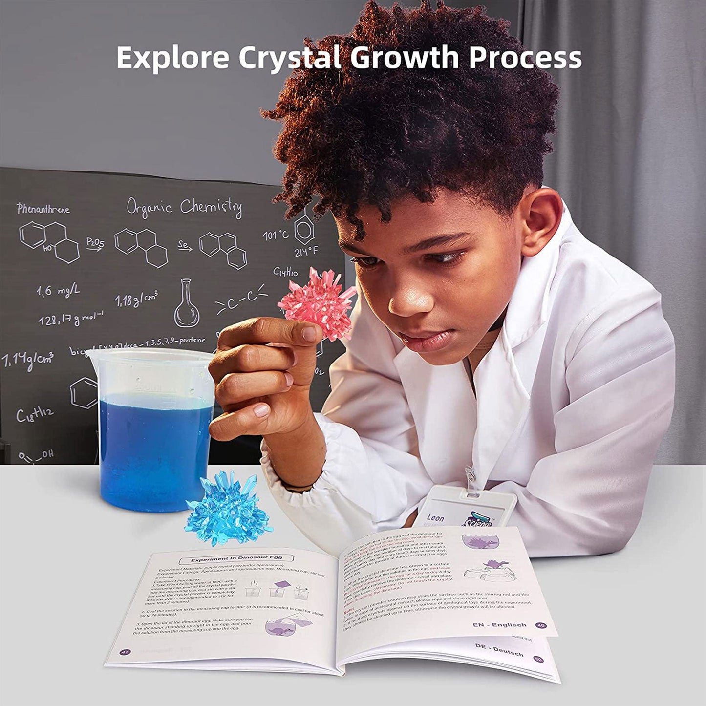 Science Can Geoscience 3 Color Crystal Dinosaur Deluxe Growing Kit Experiment