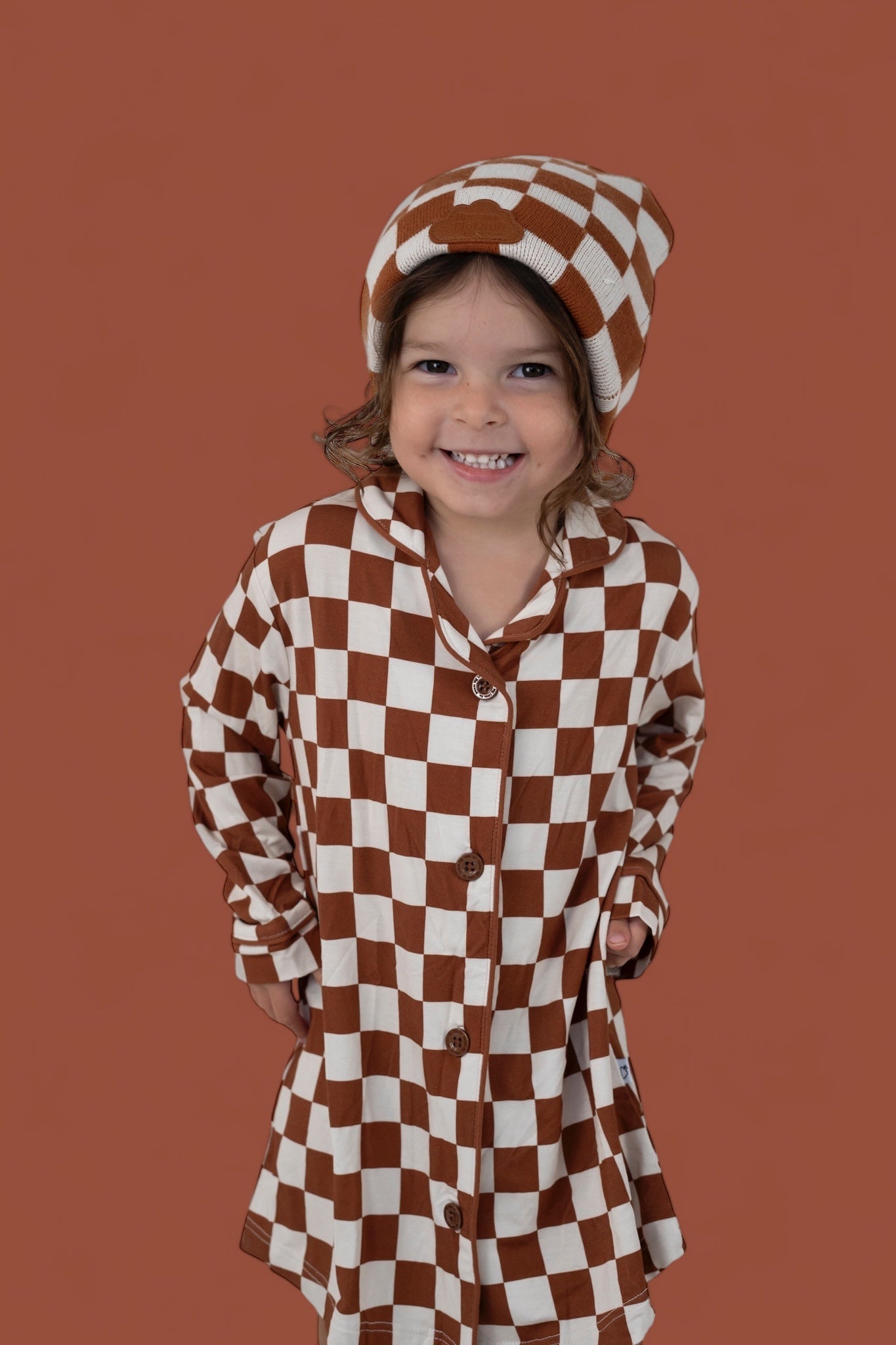 COPPER CHECKERS DREAM BEANIE