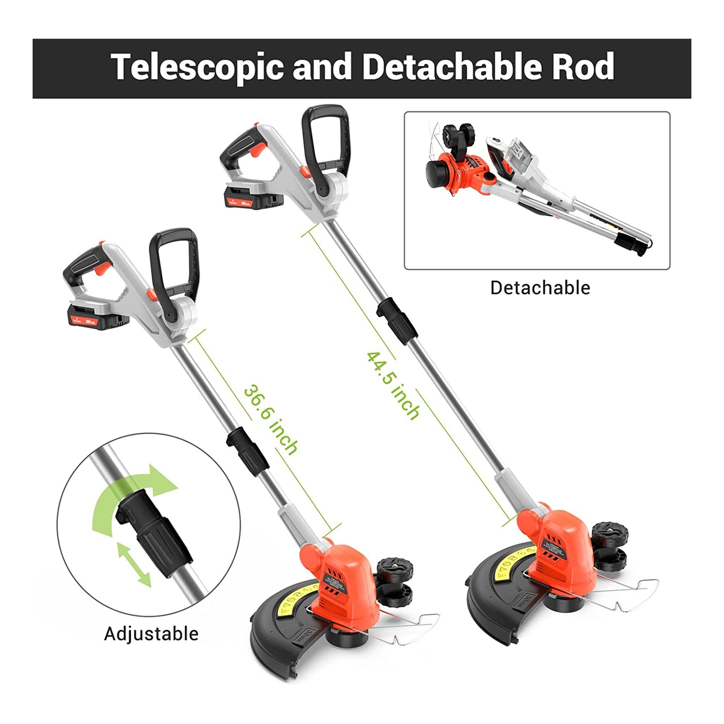 PAXCESS SF8A220 20 Volt 12 Inch Cordless String Trimmer Yard Tool with Battery