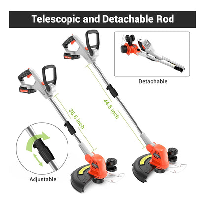 PAXCESS SF8A220 20 Volt 12 Inch Cordless String Trimmer Yard Tool with Battery