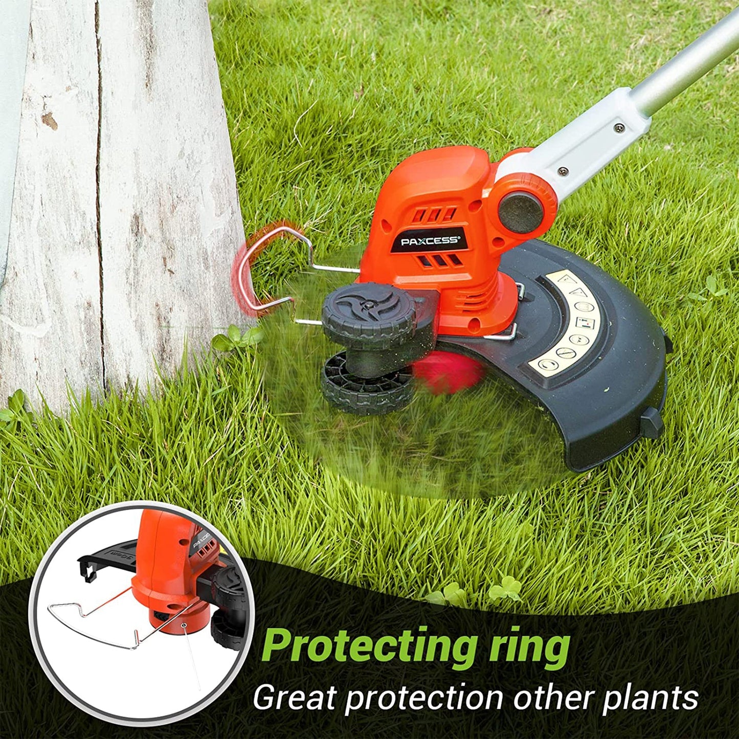 PAXCESS SF8A220 20 Volt 12 Inch Cordless String Trimmer Yard Tool with Battery