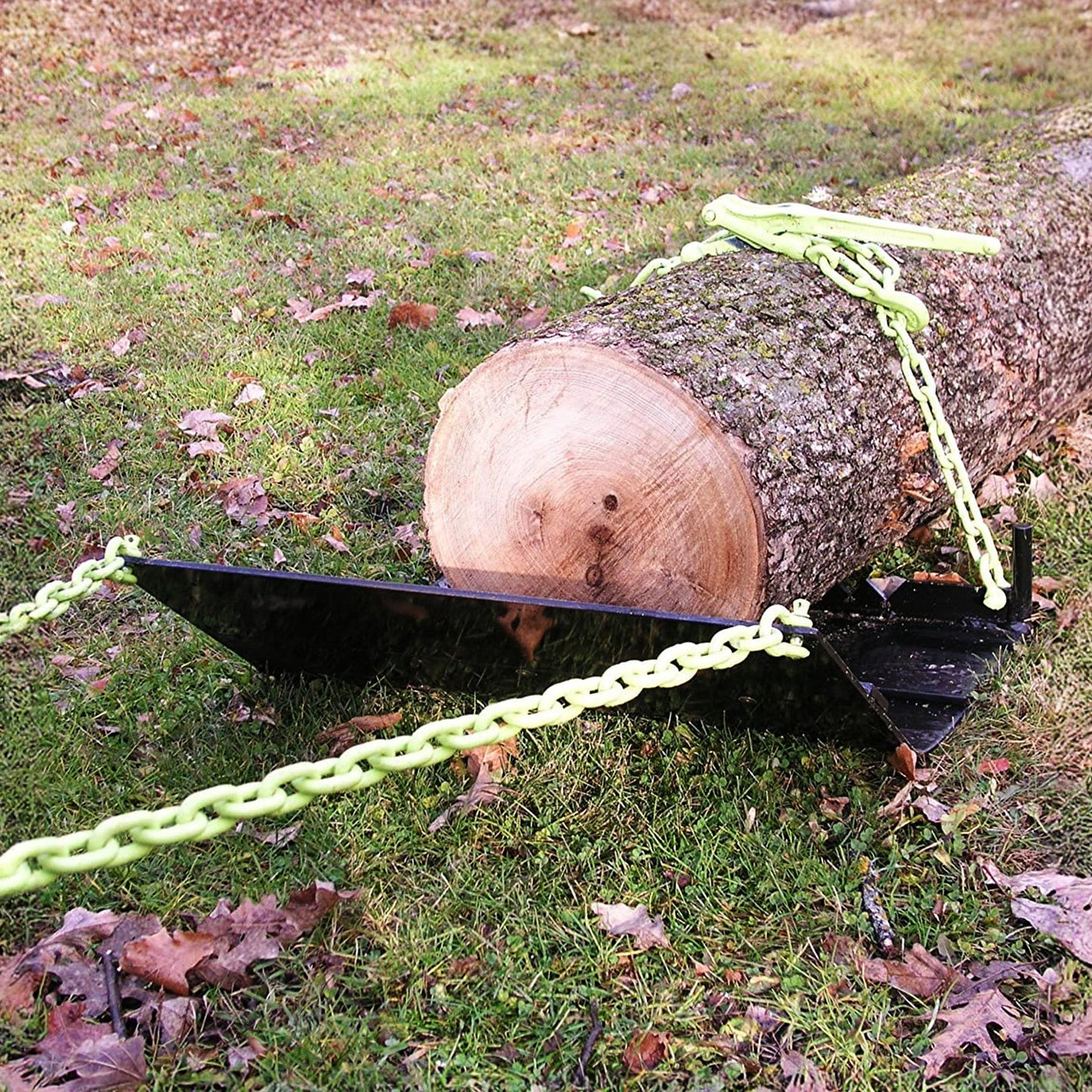 Timber Tuff TMW-21 24 Inch Log Skidding Arched Plate with Dual Tow Chains, Black