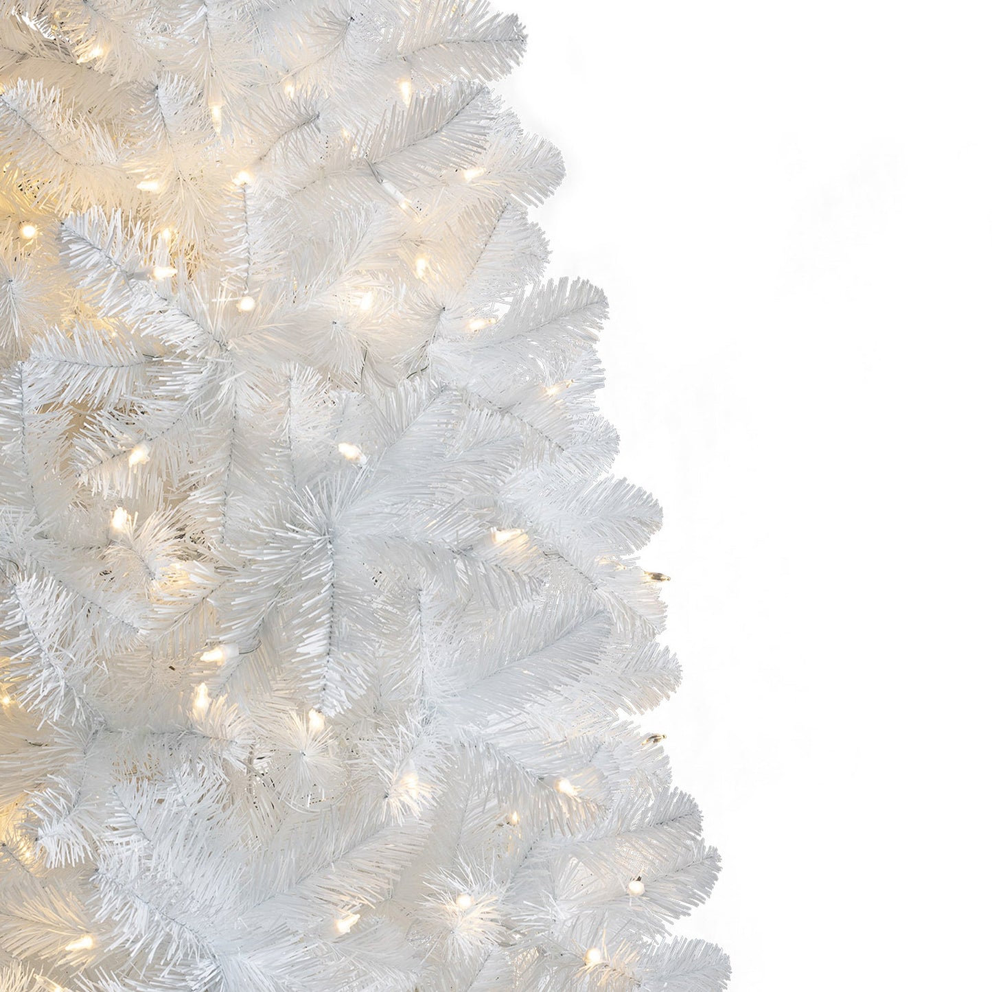 Treetopia All Snowed In White 8 Ft Artificial Prelit Slim Christmas Tree w/Stand