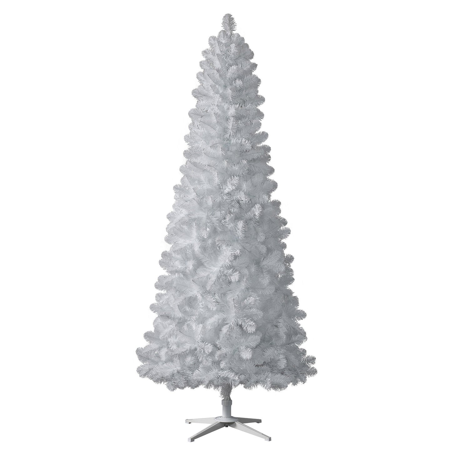 Treetopia All Snowed In White 8 Ft Artificial Prelit Slim Christmas Tree w/Stand