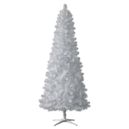 Treetopia All Snowed In White 8 Ft Artificial Prelit Slim Christmas Tree w/Stand