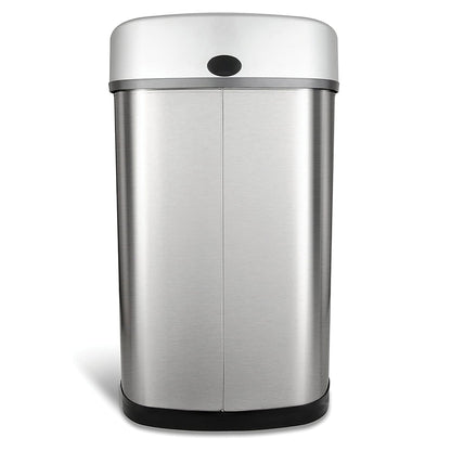 NINESTARS 13.2 Gallon Stainless Steel Hands Free Motion Sensor Garbage Trash Can