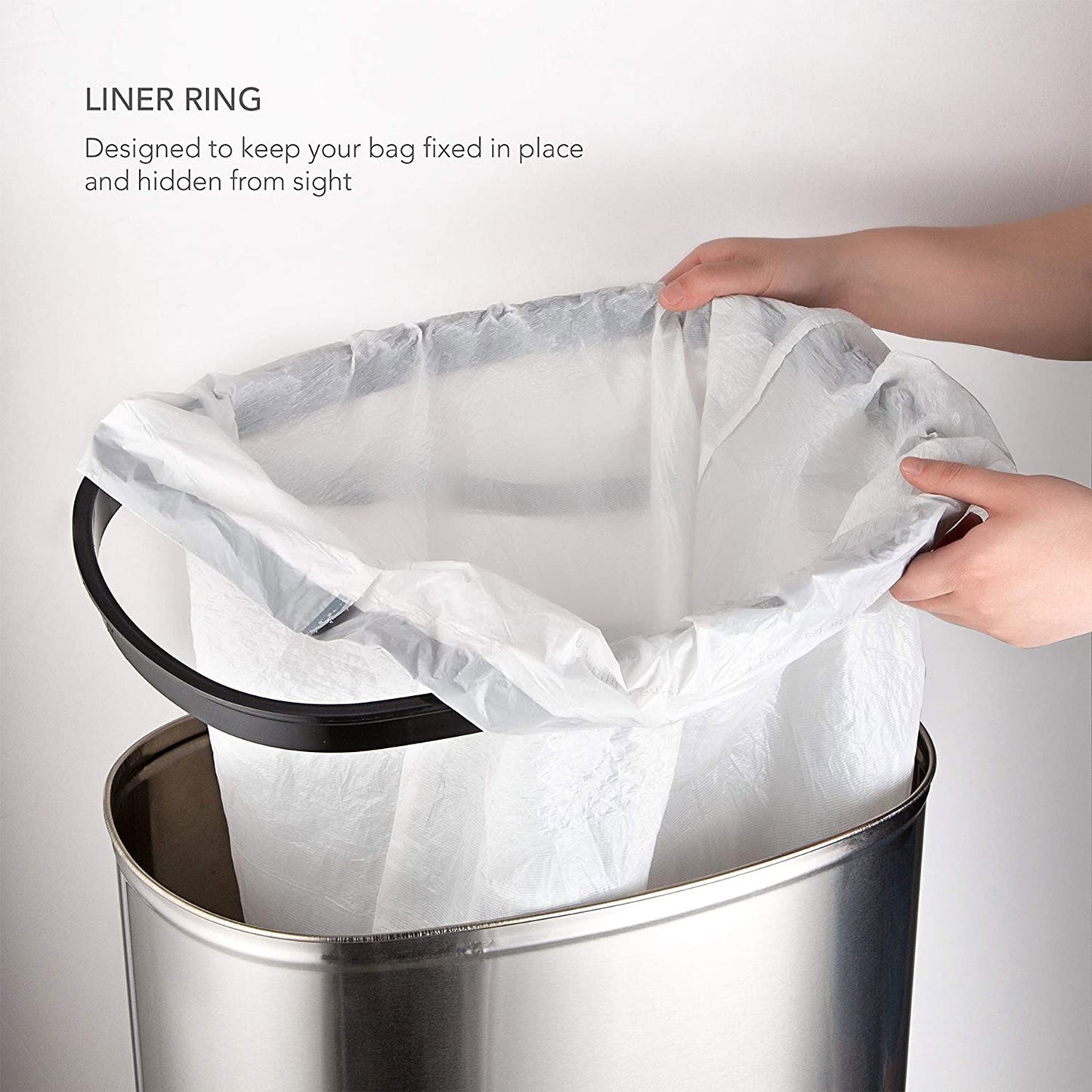 NINESTARS 13.2 Gallon & 3.2 Gallon Dual Stainless Steel Motion Sensor Trash Cans