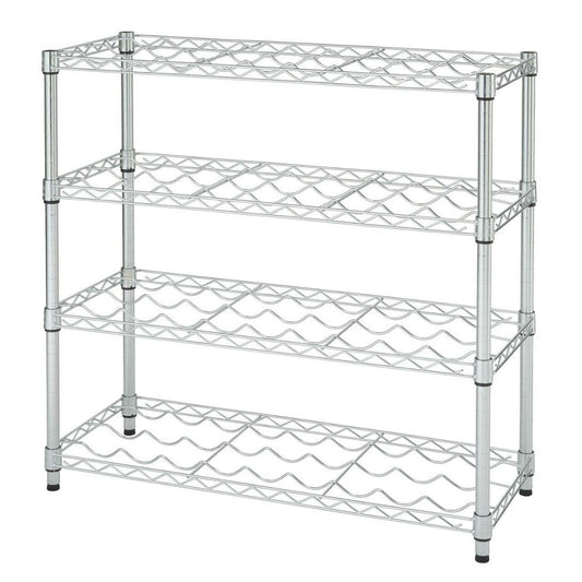 TRINITY EcoStorage 4 Shelf Adjustable Wire Shelving 36 Bottle Wine Rack, Chrome