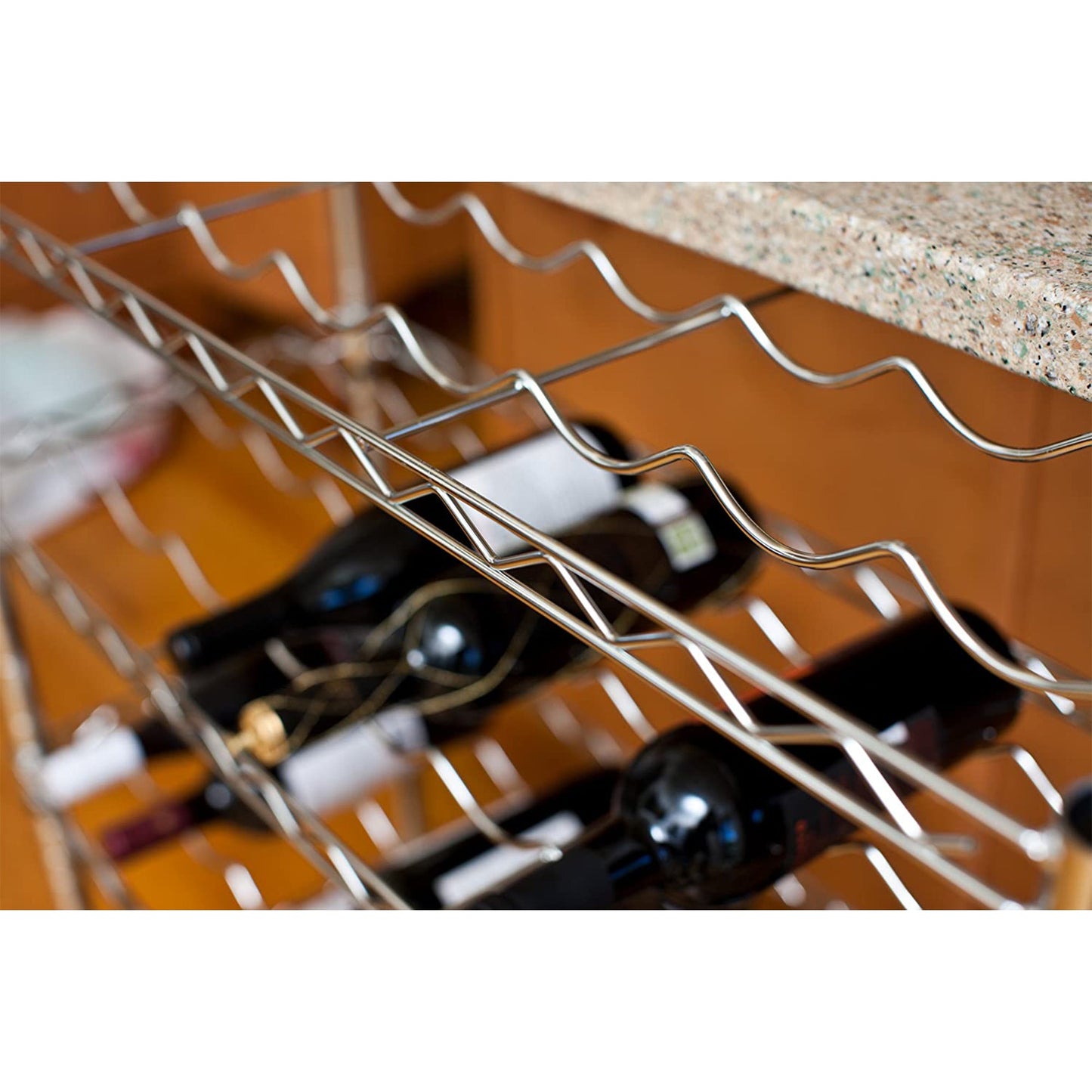 TRINITY EcoStorage 4 Shelf Adjustable Wire Shelving 36 Bottle Wine Rack, Chrome