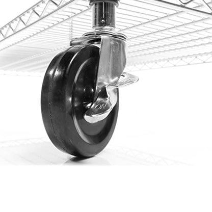 TRINITY EcoStorage Heavy Duty 6 Tier Adjustable Wire Shelving w/ Wheels, Chrome