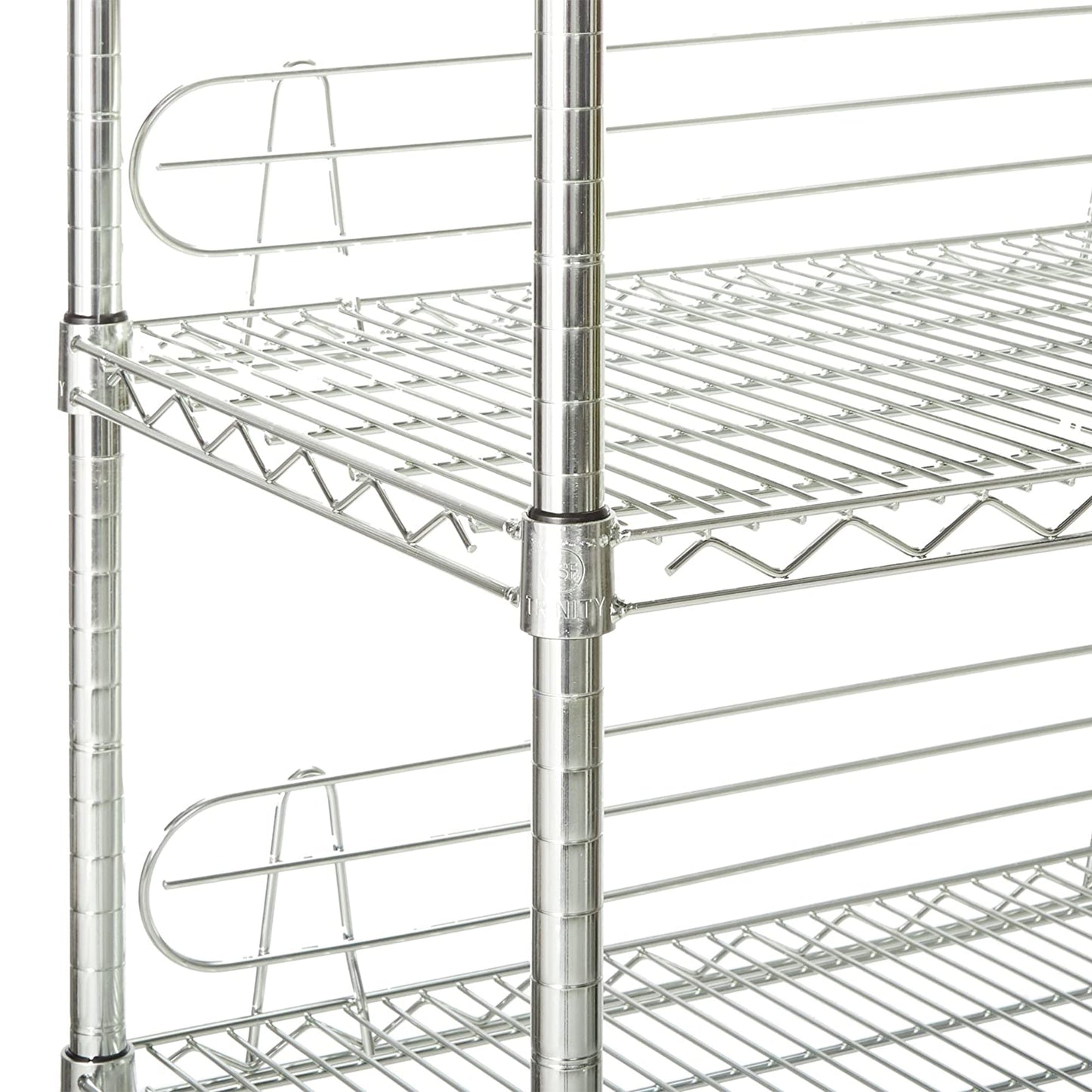 TRINITY EcoStorage Heavy Duty 6 Tier Adjustable Wire Shelving w/ Wheels, Chrome