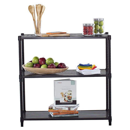 TRINITY EcoStorage 3 Tier Adjustable Flat Slat Wire Shelving, Dark Bronze