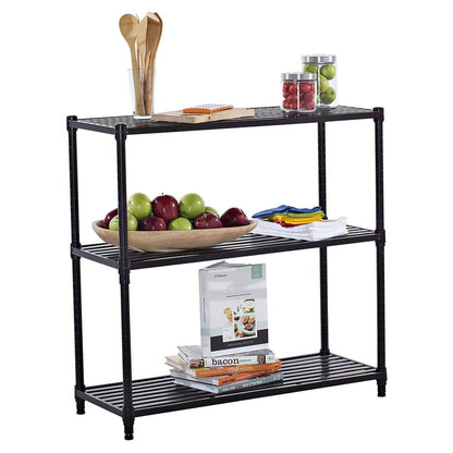 TRINITY EcoStorage 3 Tier Adjustable Flat Slat Wire Shelving, Dark Bronze