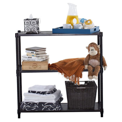 TRINITY EcoStorage 3 Tier Adjustable Flat Slat Wire Shelving, Dark Bronze